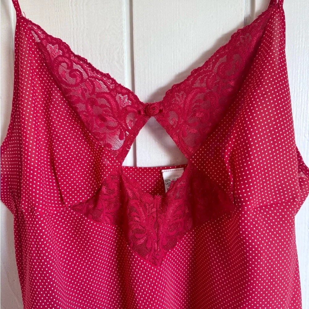 Vintage Polka Dot Lace Slip Dresss - Picture 4 of 6